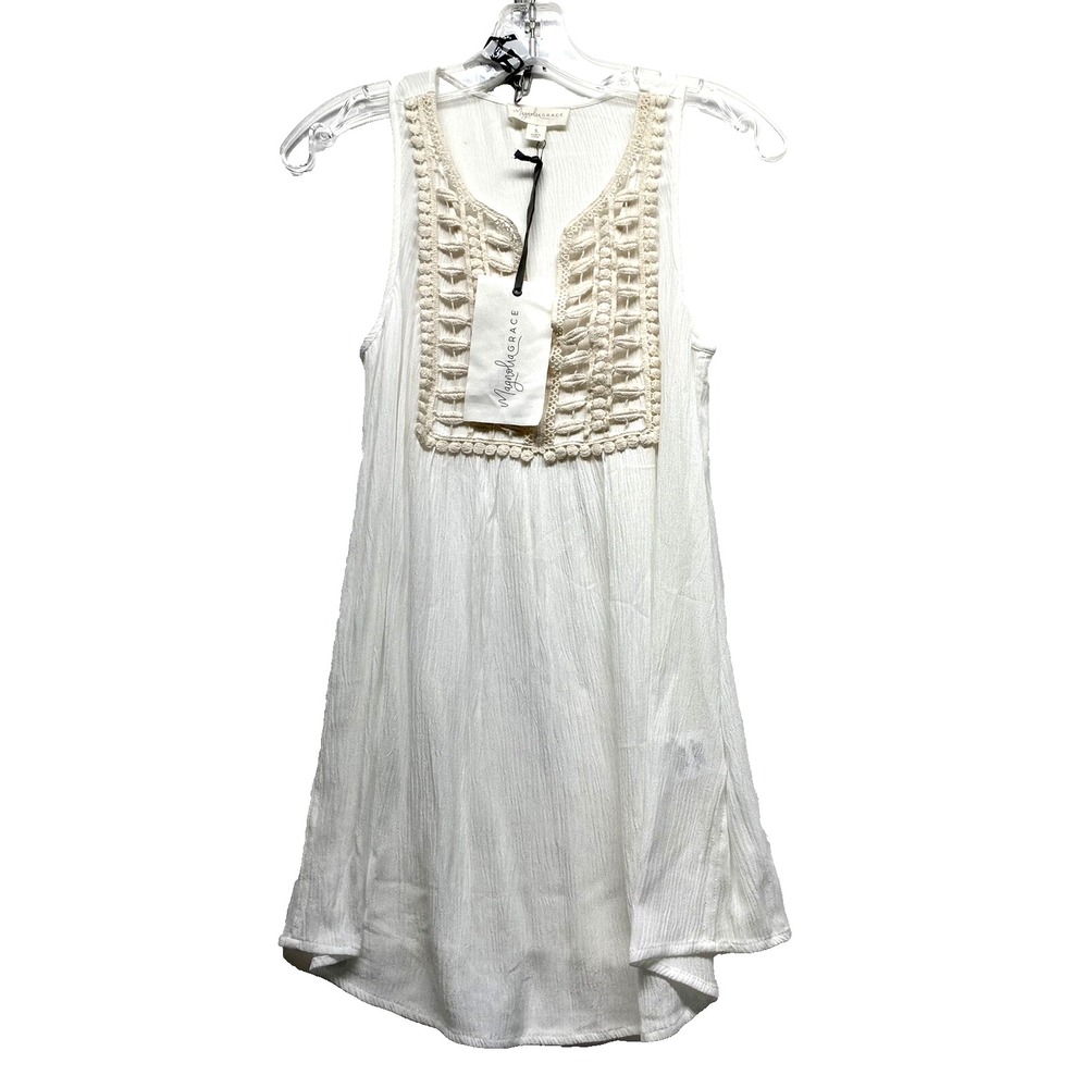 Magnolia Grace Women's Off-White Small Tank Top NEW (F8)